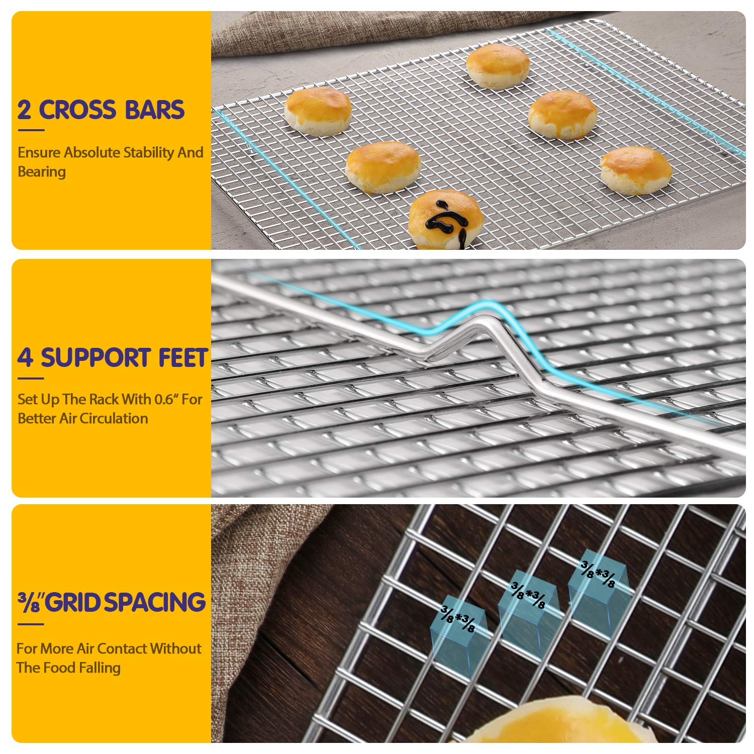 Hiware cooling rack elevated 0.6 inch for better air circulation