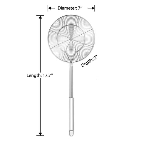 Hiware long ergonomic handle reduces splatter risk during high-heat cooking.