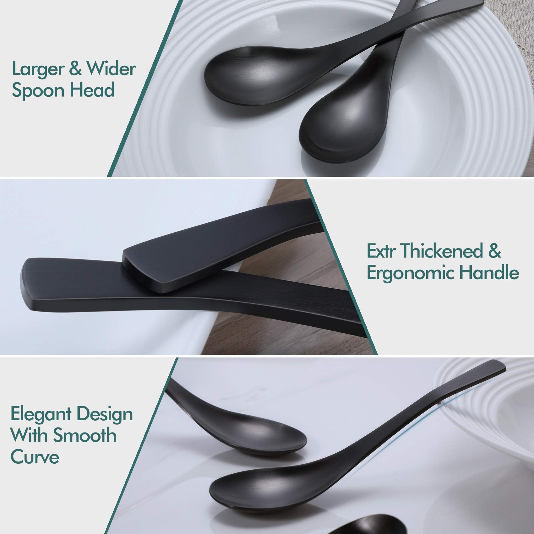 HIWARE heavy-weight stainless steel spoon with ergonomic handle