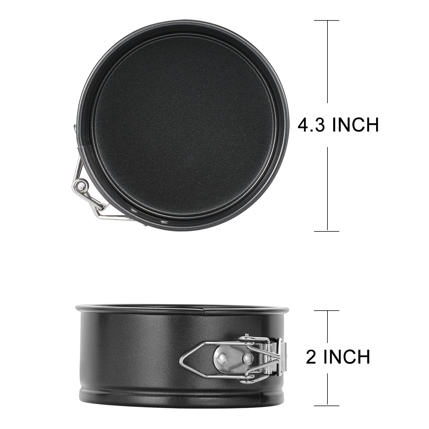 Hiware mini springform pan set closeup highlights nonstick coating for easy release
