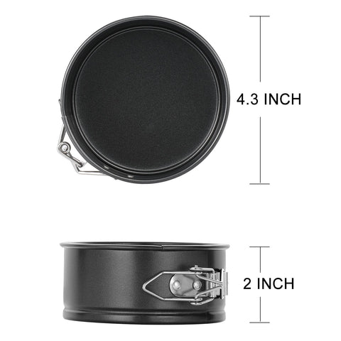 Hiware mini springform pan set closeup highlights nonstick coating for easy release