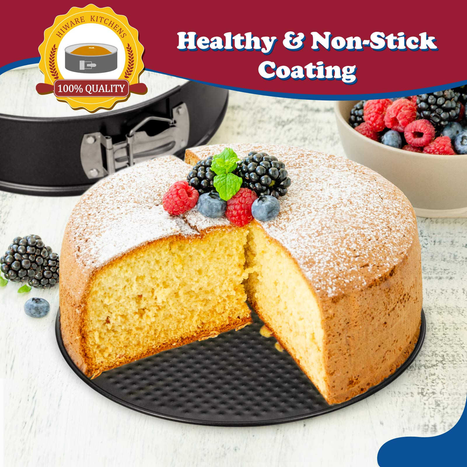 HIWARE oven-safe pan up to 450°F enables even baking.