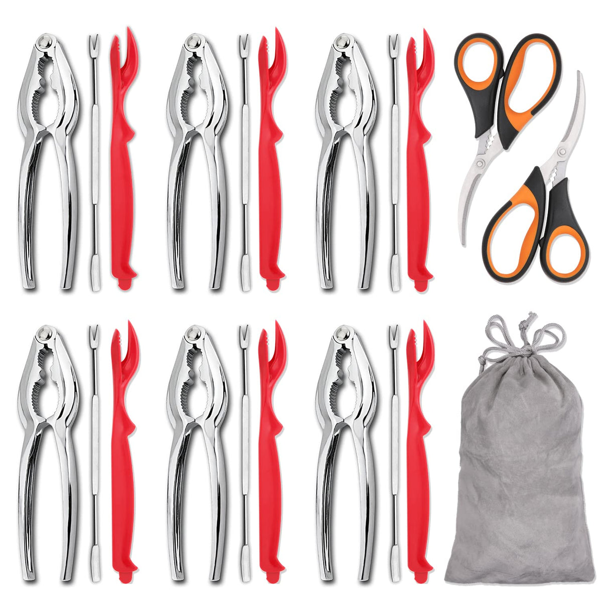 Hiware seafood tools crab cracker 6-pack for effortless shell cracking