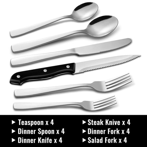 Hiware silverware closeup in polished stainless steel highlighting durability