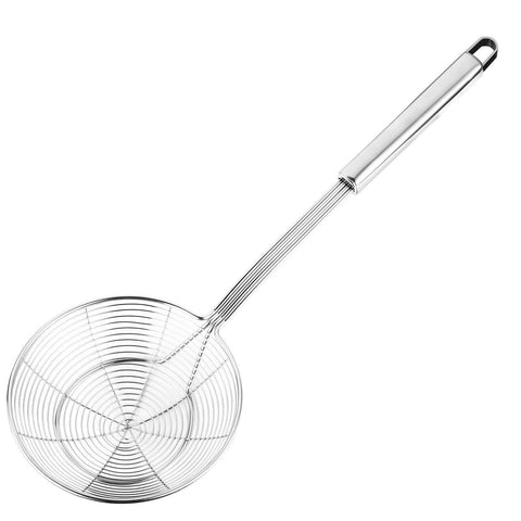 Hiware spider strainer 7-inch bowl drains oil quickly for frying.