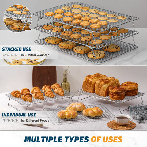 HIWARE three-eighths square spacing prevents small cookies from falling.