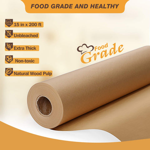 Hiware wide 15-inch parchment roll keeps jelly roll pans mess-free.