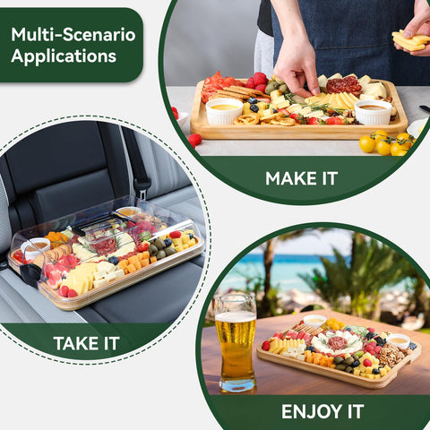 HIWARE wood charcuterie display elevates appetizers at home parties.