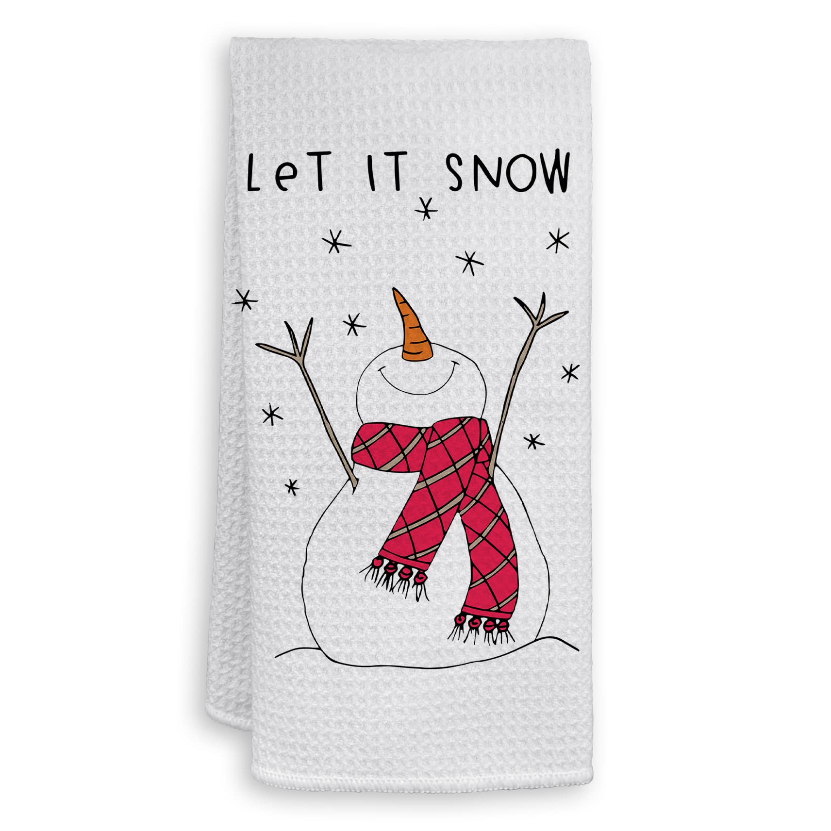 HIWX Let It Snow snowman towel adds festive flair and absorbs moisture