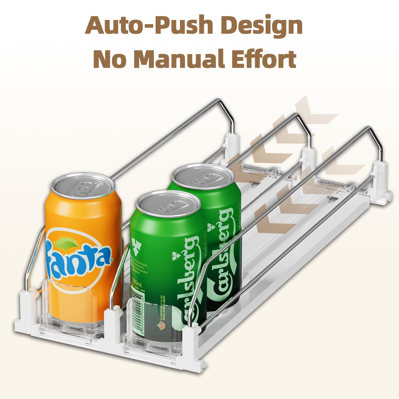 HIYOHIYO fridge organizer installed inside fridge enables quick pick from the front.