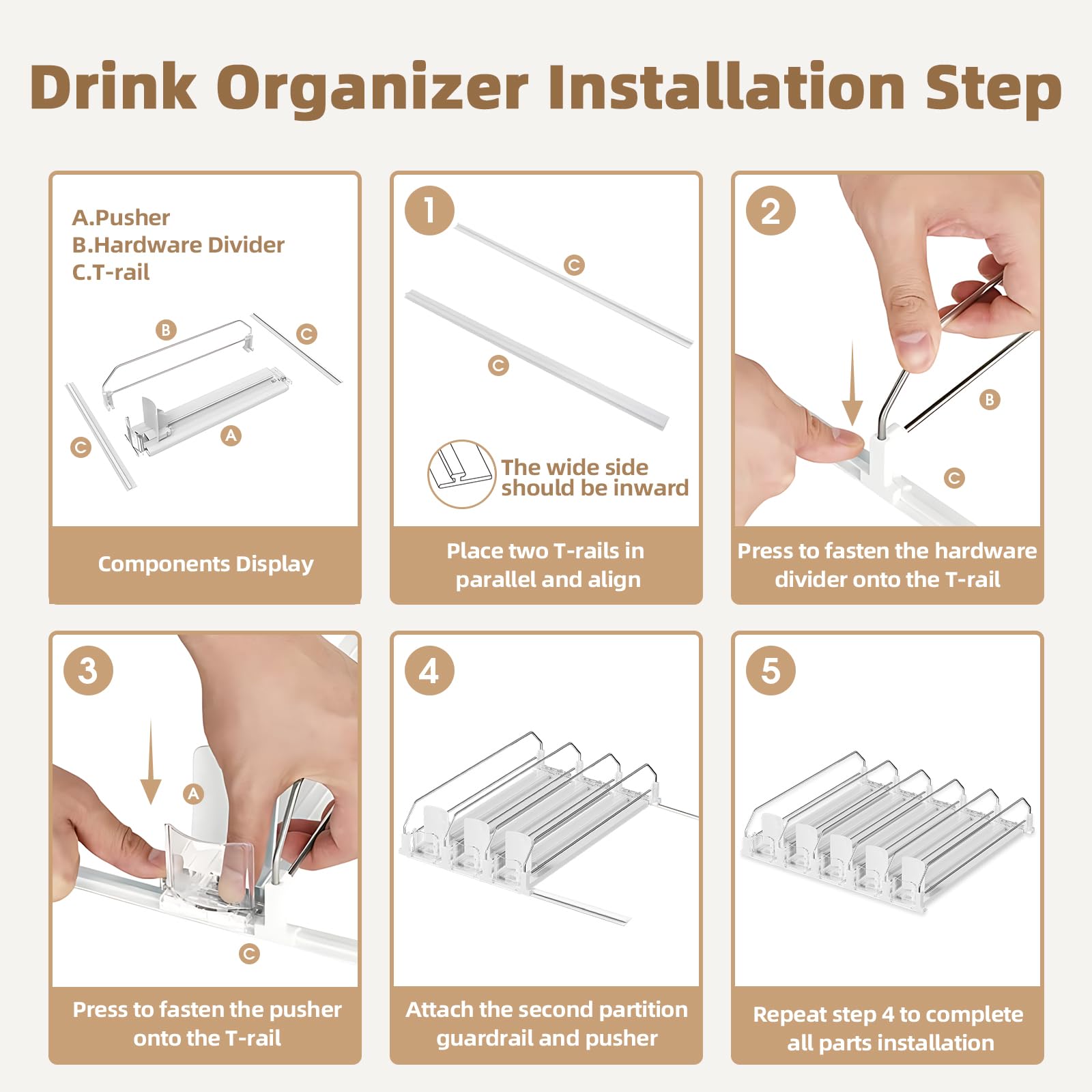 HIYOHIYO organizes 12-20oz bottles and cans for clutter-free cooling.