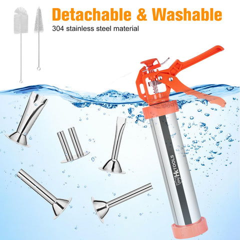 HK Jerky Gun Kit round nozzle for round jerky shapes.