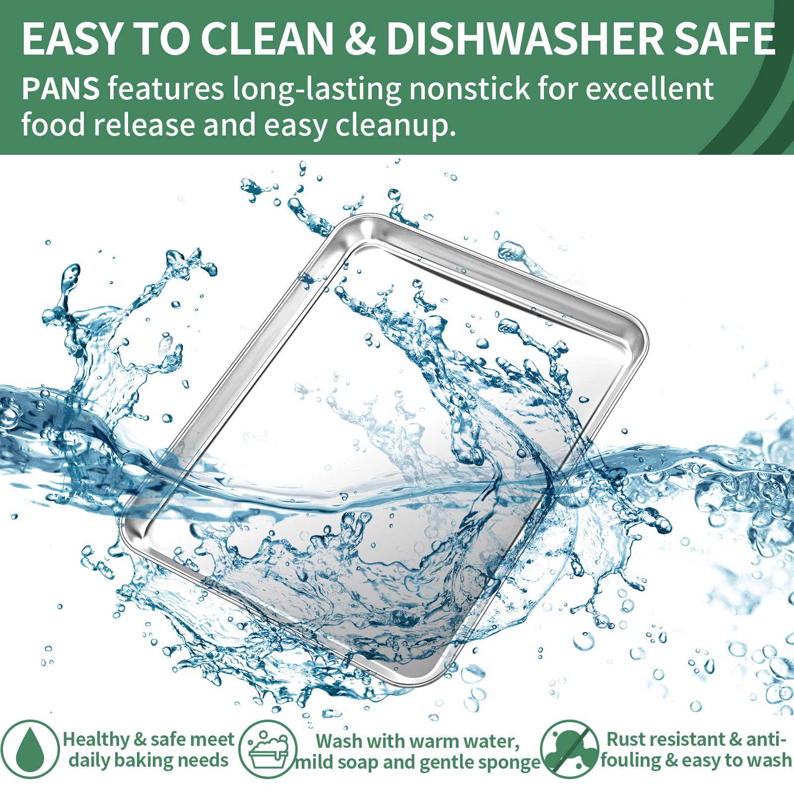 HKJ Chef baking pan with rimless edges for easy handling.