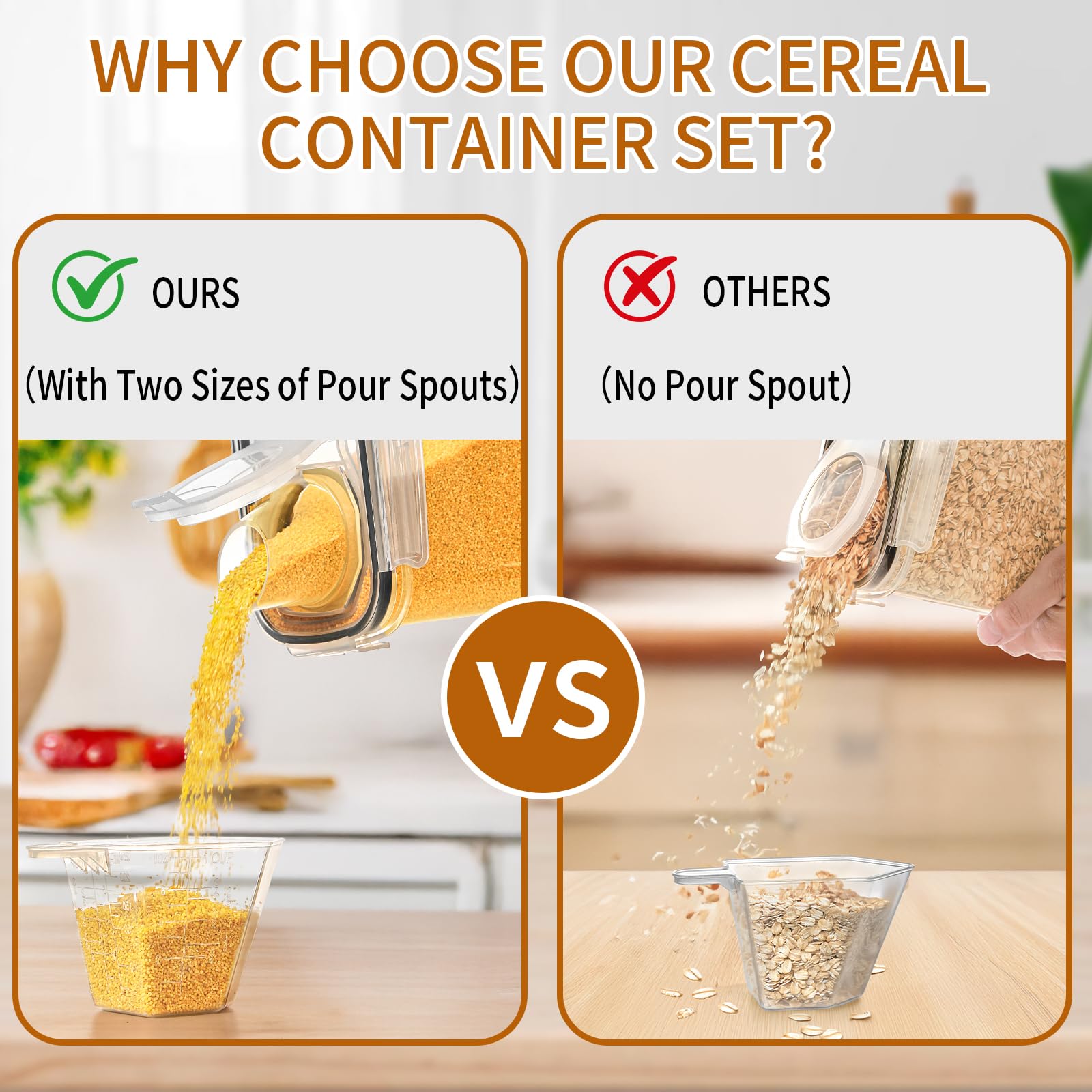 HKJ Chef BPA-free material ensures safe storage of dry goods.