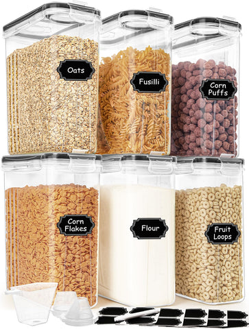 HKJ Chef cereal container with 4L capacity for easy pantry planning.