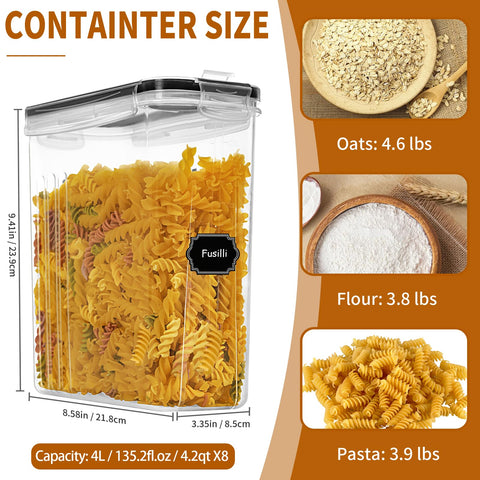 HKJ Chef cereal dispenser with pour spout and flip-top lid for easy measured scoops.