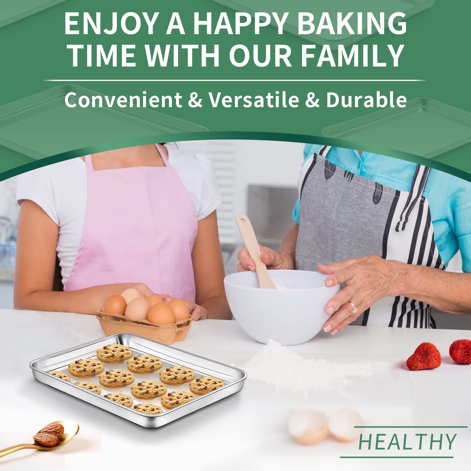 HKJ Chef oven and toaster oven compatible pans for versatile baking tasks.