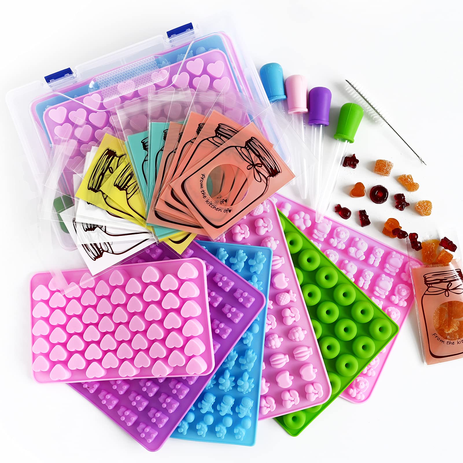 HKNMTT gummy molds silicone 32pcs release easily for vibrant shapes.