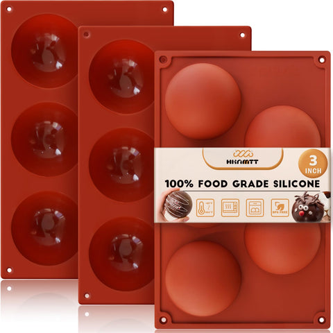 HKNMTT hemisphere silicone mold 3-inch chocolate bombs for easy release and precise shapes