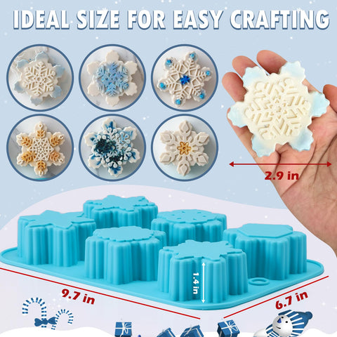HKNMTT Snowflake mold detailed patterns create premium cocoa bombs and candles.