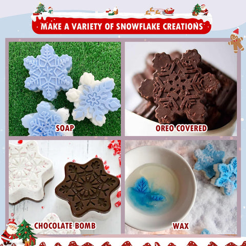 HKNMTT Snowflake mold non-stick surface ensures clean release.