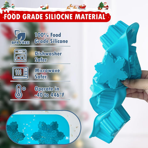 HKNMTT Snowflake mold oven-safe and dishwasher-friendly for easy kitchen use.