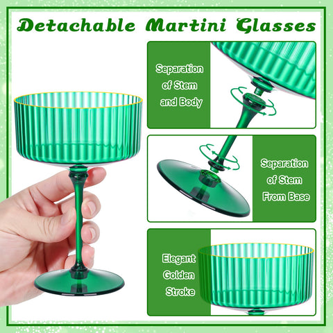 HKSZEH detachable stem martini glass for easy transport.