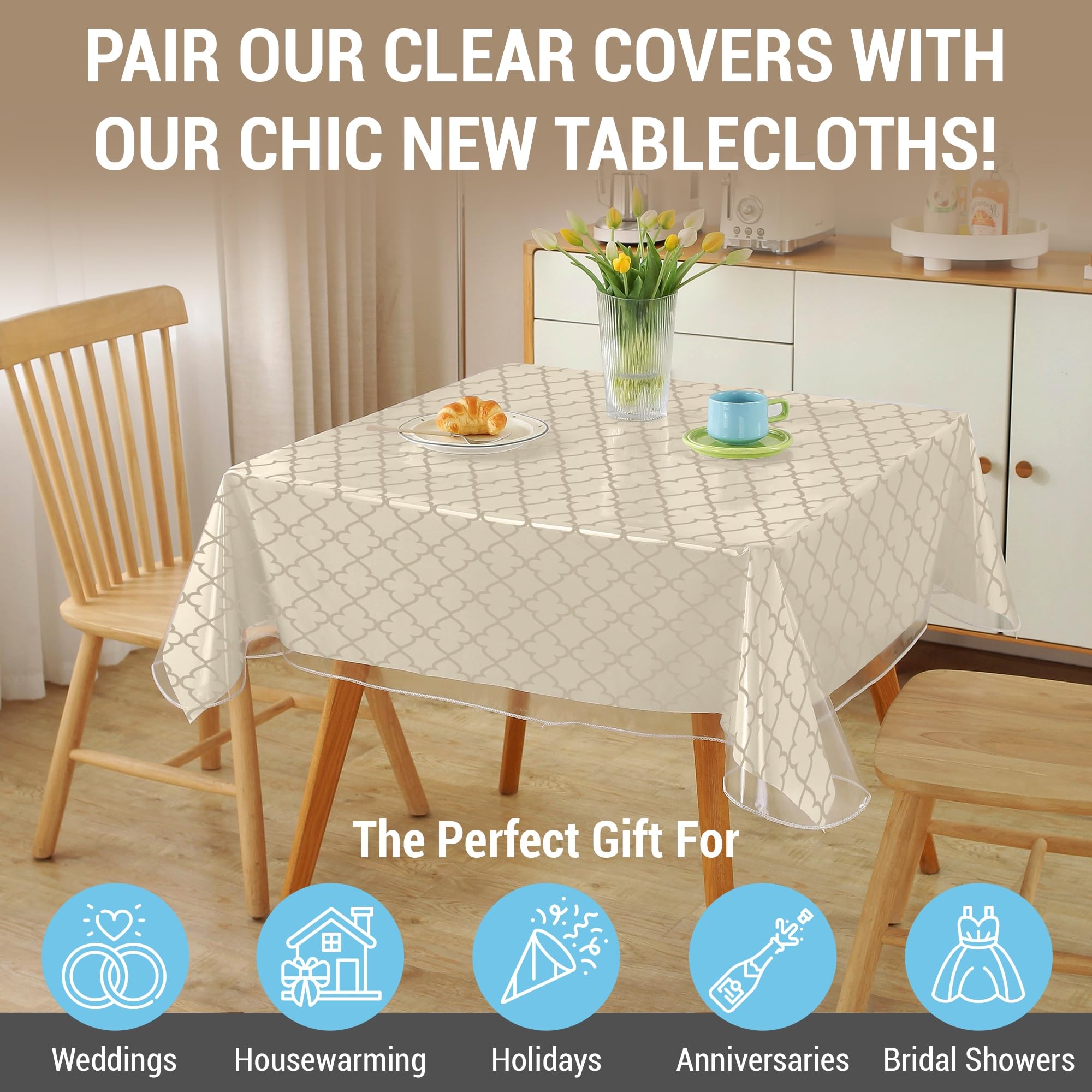 HLC.ME round-format table cover suits round tables for quick protection.