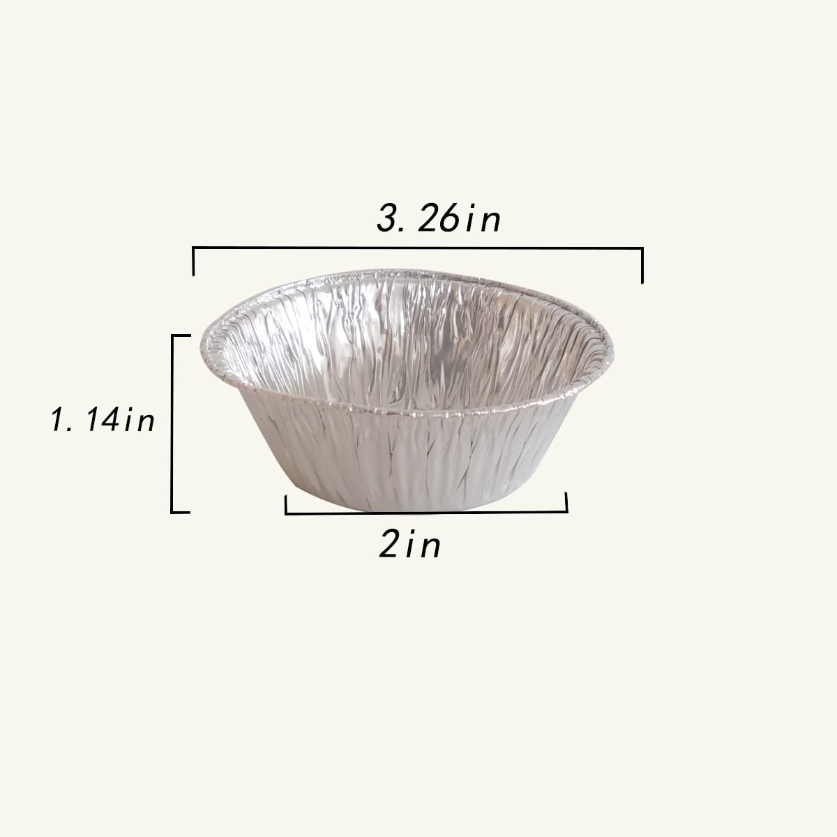 HLCM aluminum foil mini pan with 3.26 inch top diameter for even heating.