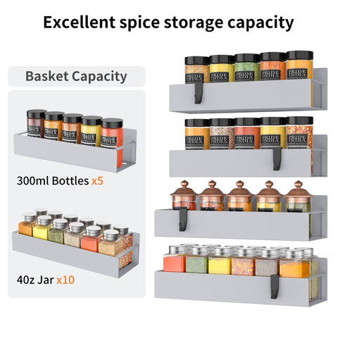 Hleelomi magnetic shelf installation shown drill-free on fridge surface