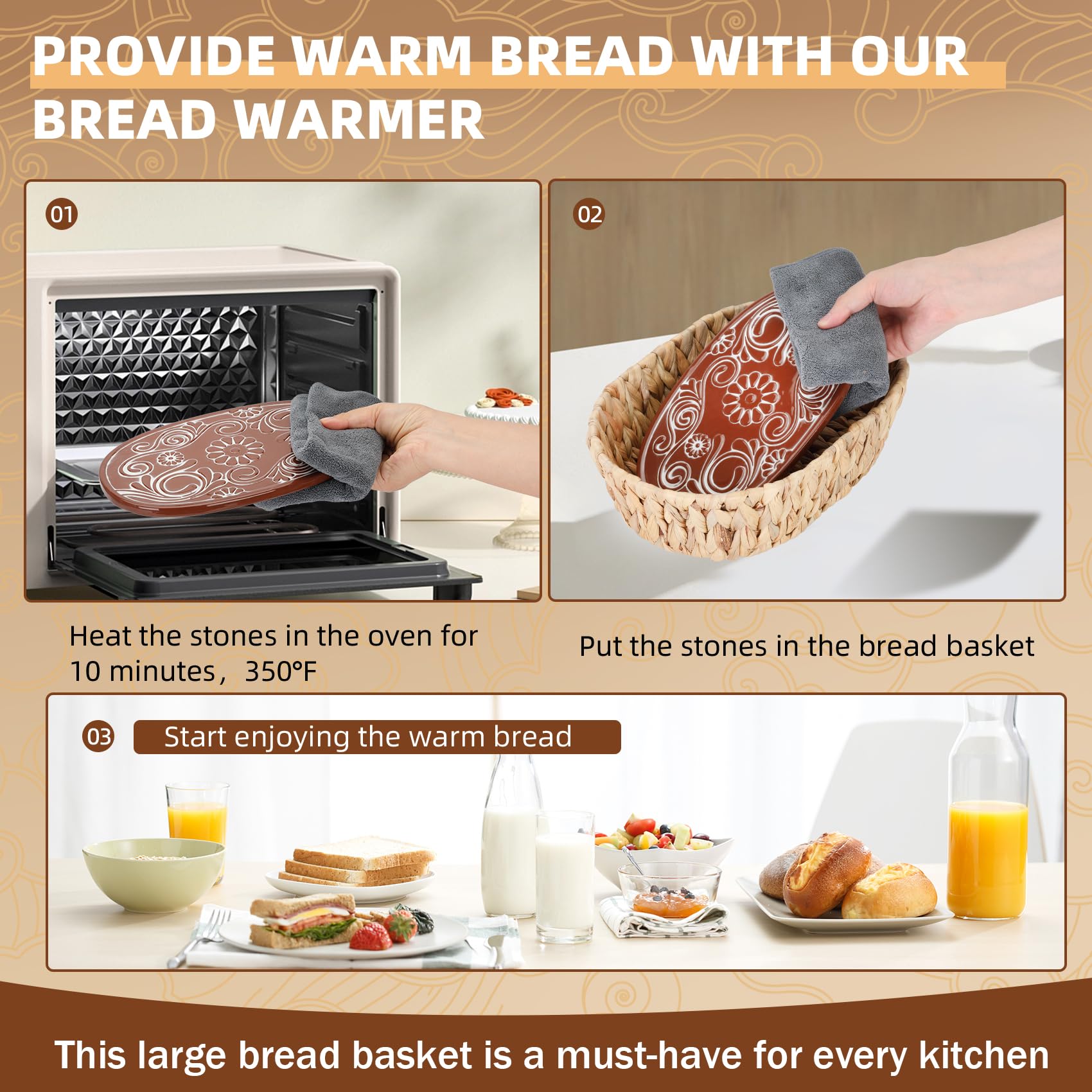 Hliay traditional kiln stone delivers durable heat for baked goods