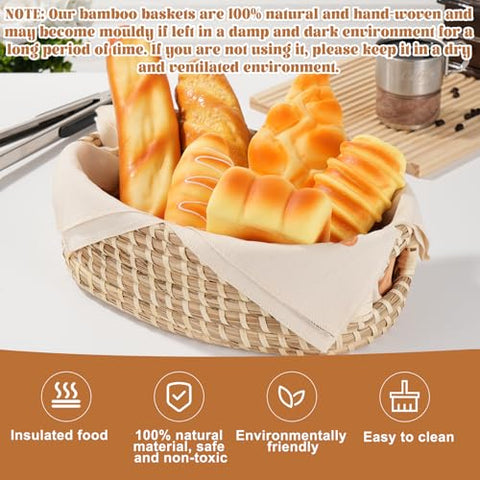 Hlimior bread warming basket clips keep bread secure during serving.