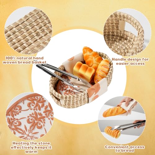 Hlimior bread warming basket handles allow easy access to freshly warmed bread.