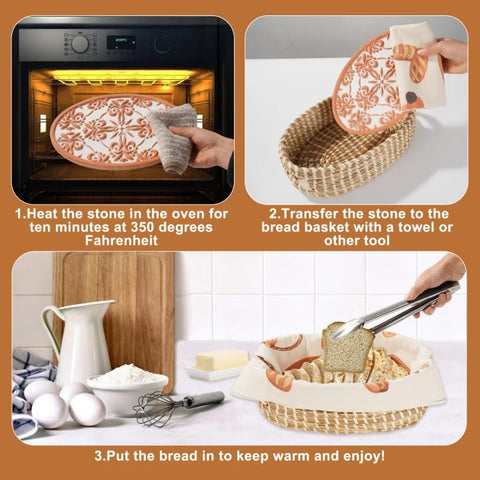 Hlimior bread warming basket towel adds soft touch and clean-up convenience.