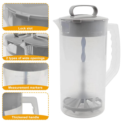 Hlimior pitcher clear-thick-plastic body lets you see liquid levels.