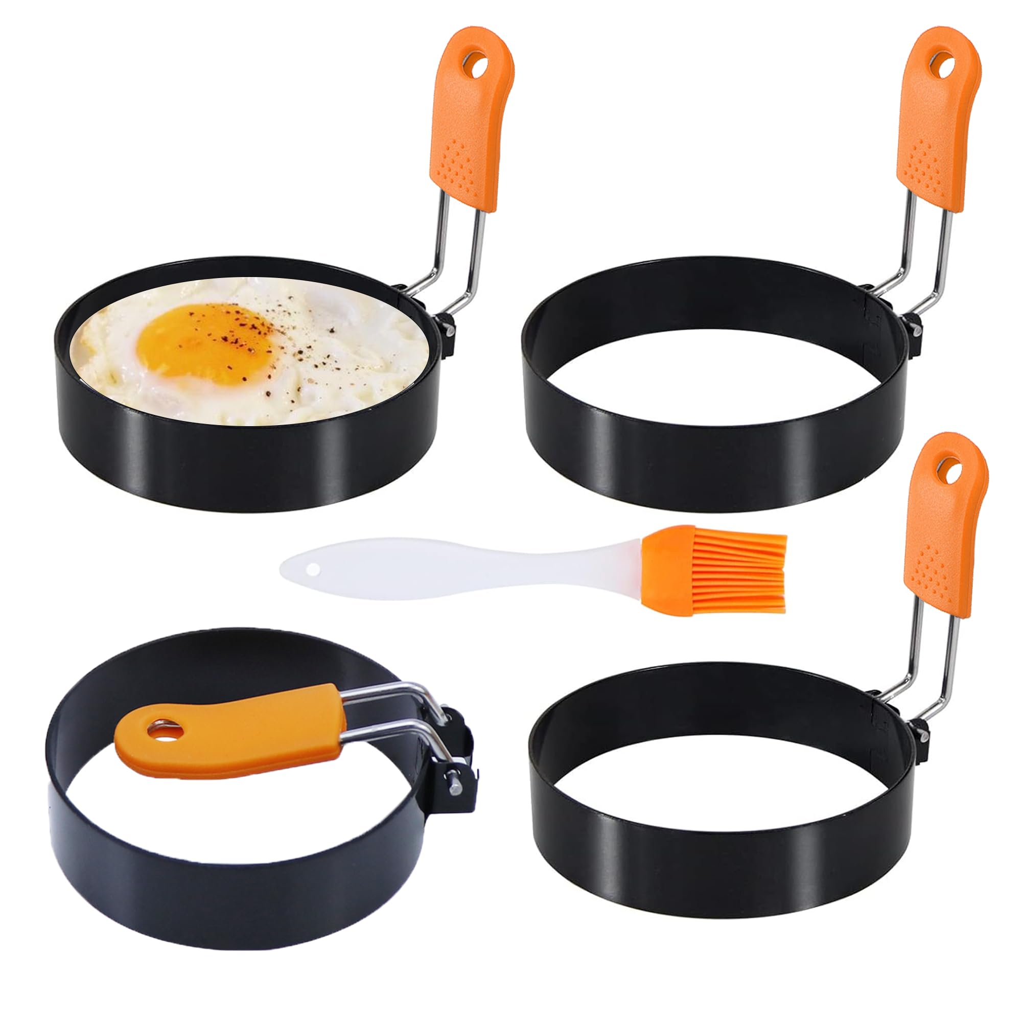 HLMOptimo egg rings collection keeps eggs perfectly round for burgers.