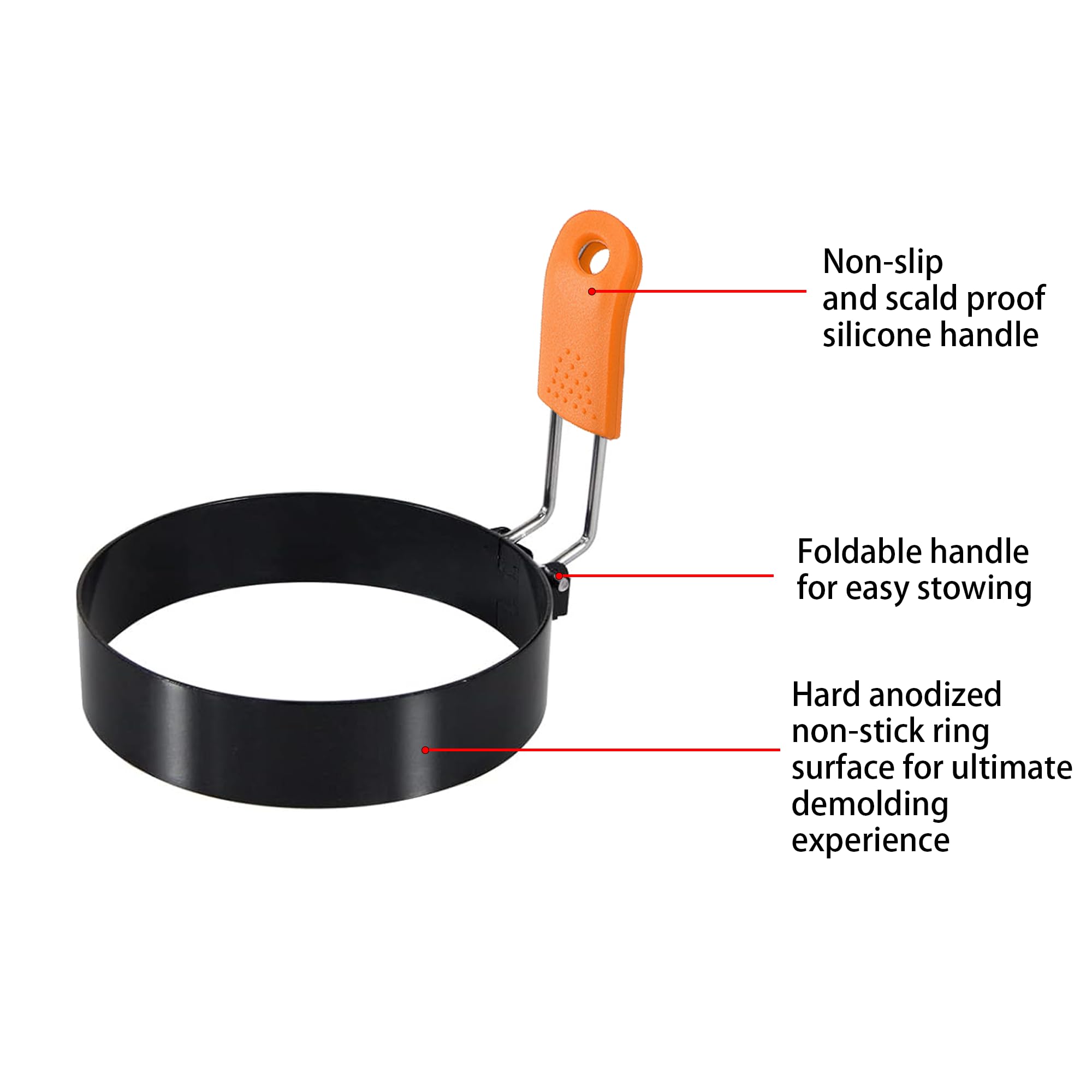 HLMOptimo non-stick stainless steel egg rings simplify easy cleaning.