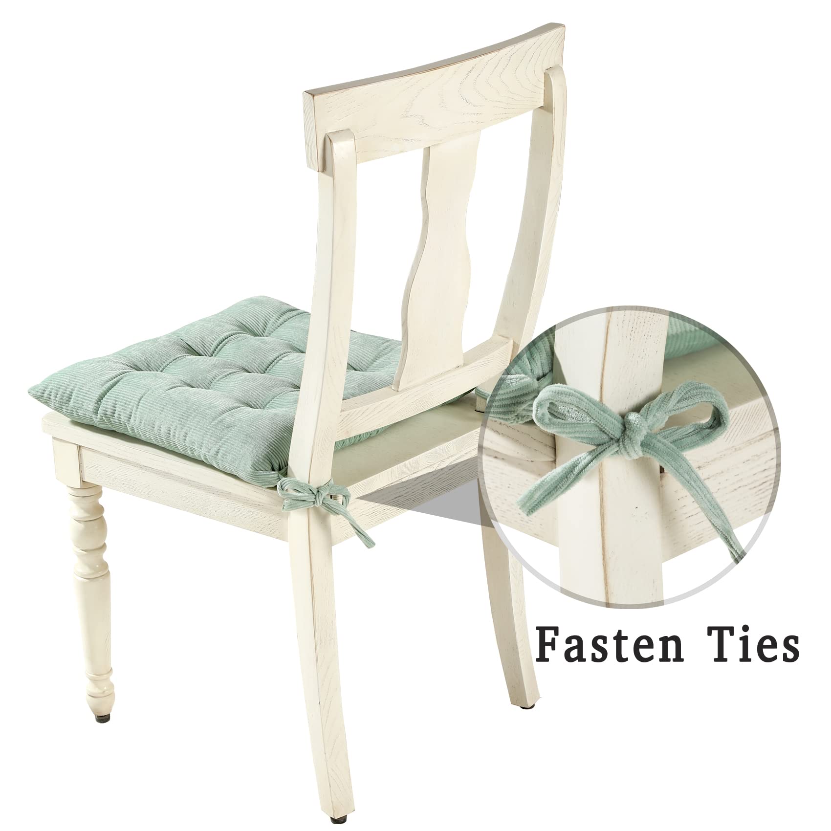 HLOVME cushion with ties shown fixed to chair