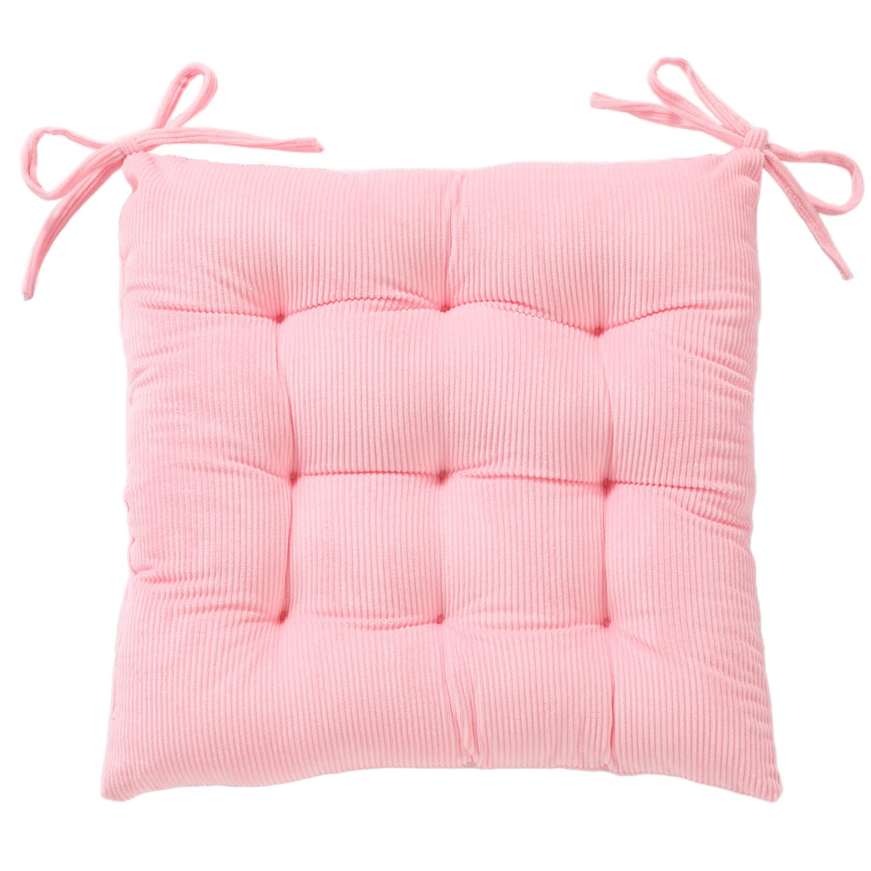 HLOVME corduroy chair cushion pink front view for cozy seating warmth