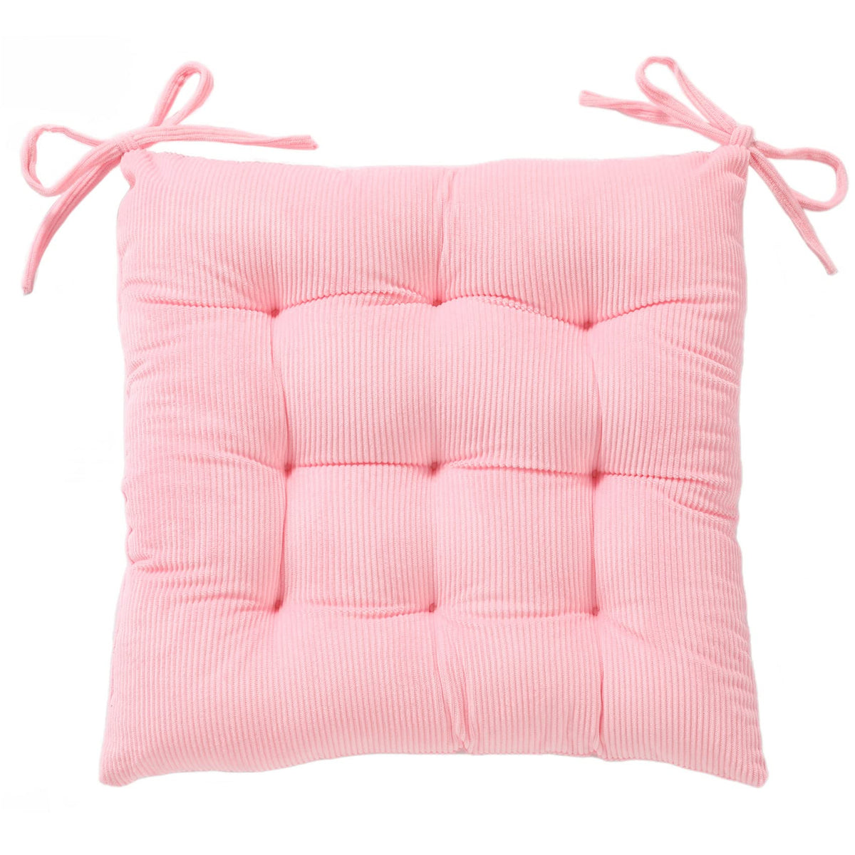 HLOVME corduroy chair cushion pink front view for cozy seating warmth