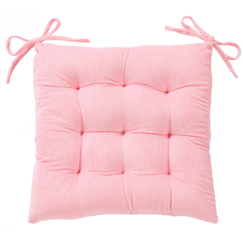 HLOVME corduroy chair cushion pink front view for cozy seating warmth
