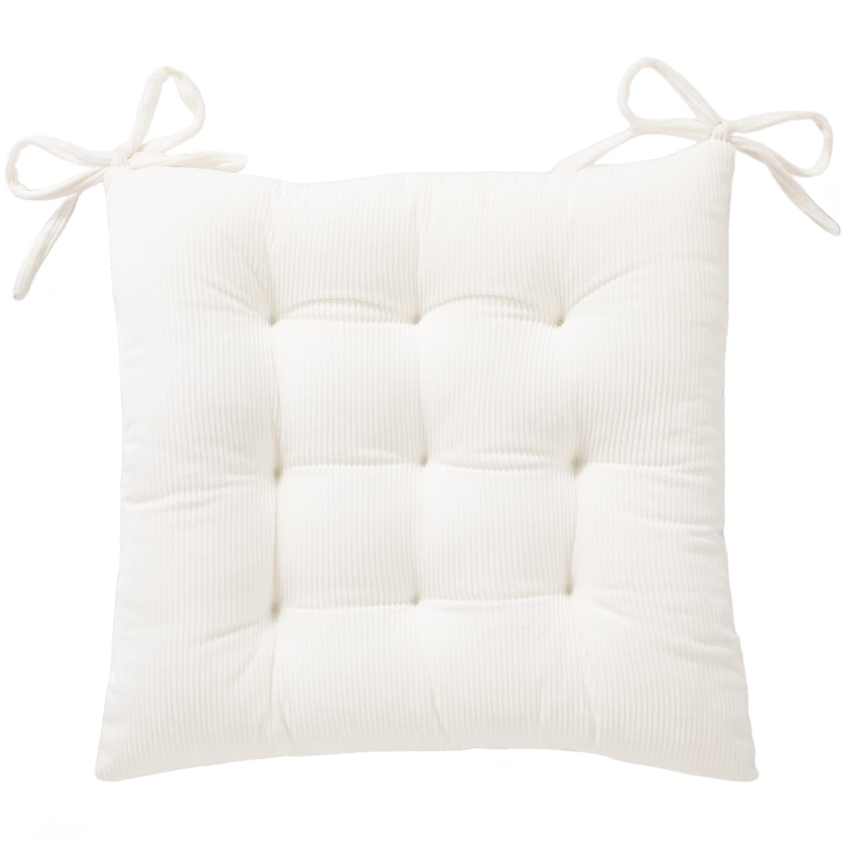 HLOVME corduroy cushion white close-up shows soft fabric for cozy seating.