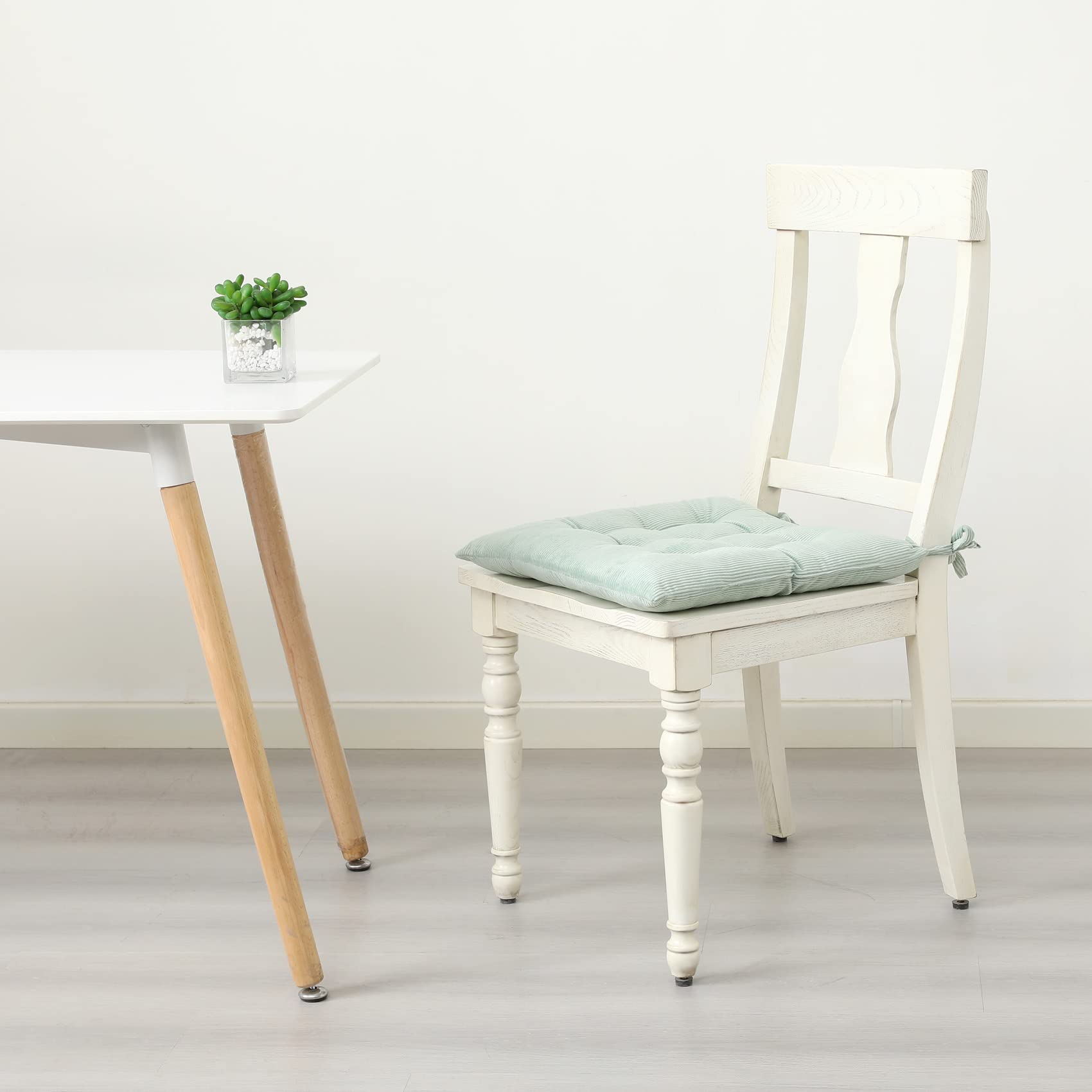Winter warmth: corduroy cushion reduces cold on a floor