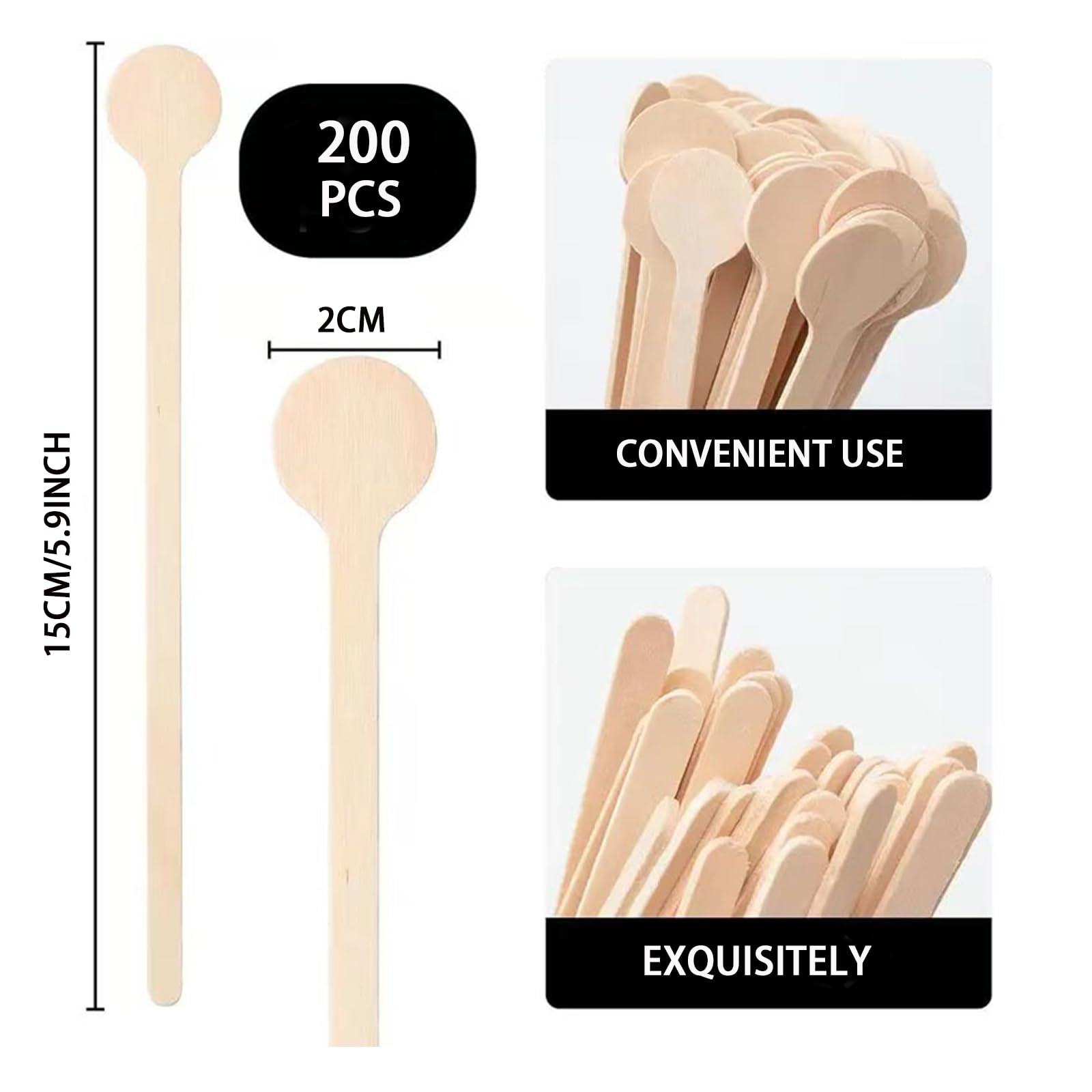 HLSN cafe-grade stir sticks in natural wood pack of 200 for quick restocking