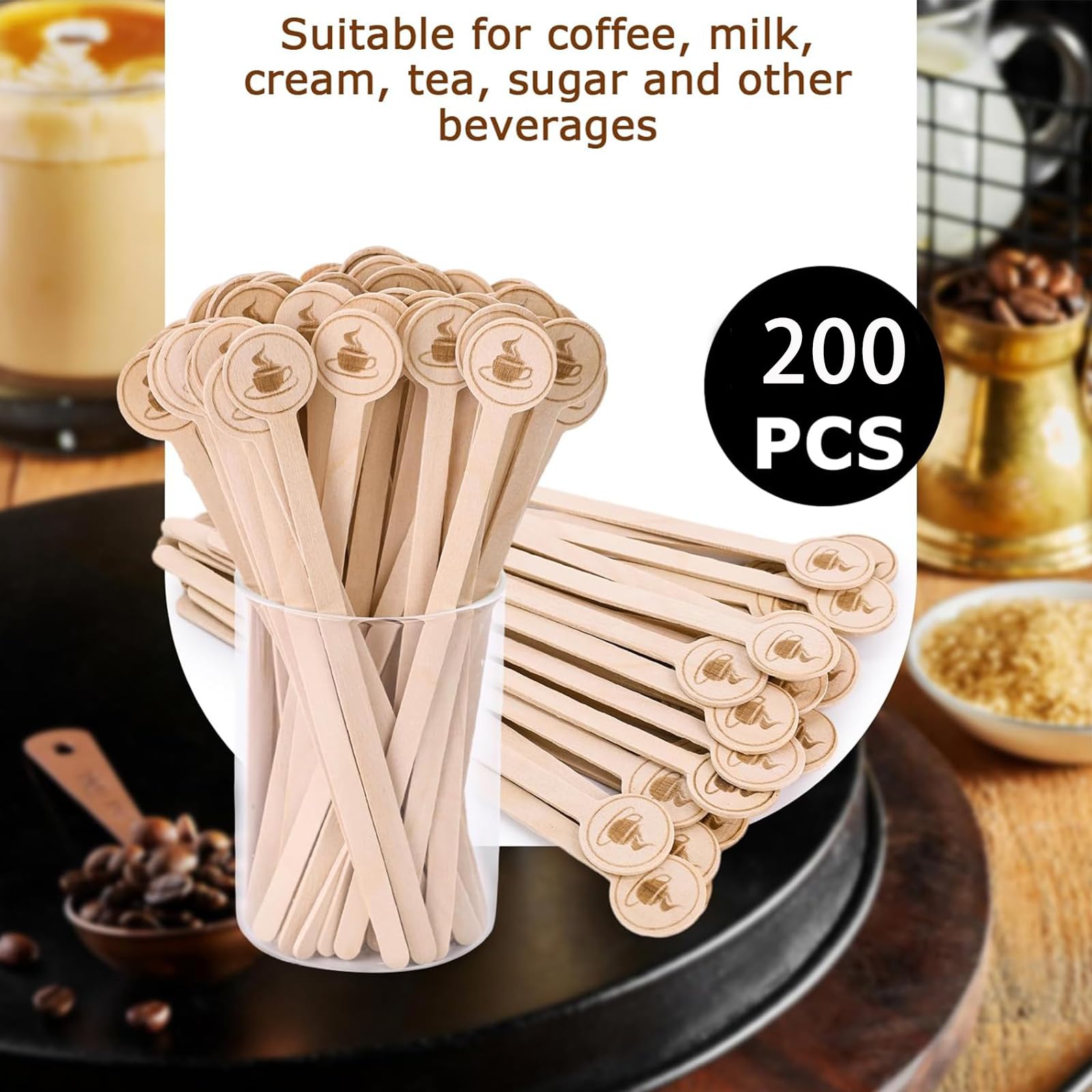 HLSN round-end stirrers ideal for milk tea and coffee stirring