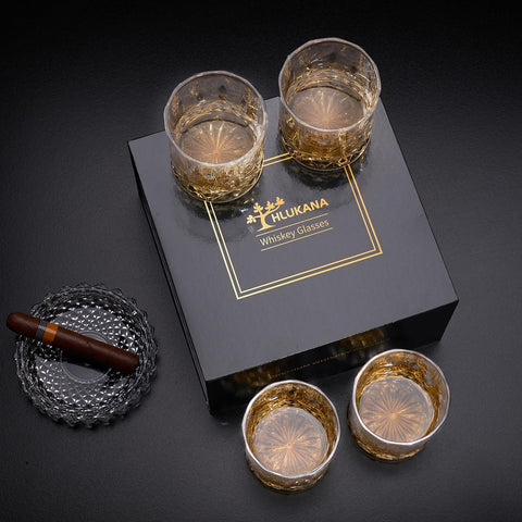 Hlukana 11 oz whiskey glass set supports versatile use for whiskey, bourbon, or cocktails.
