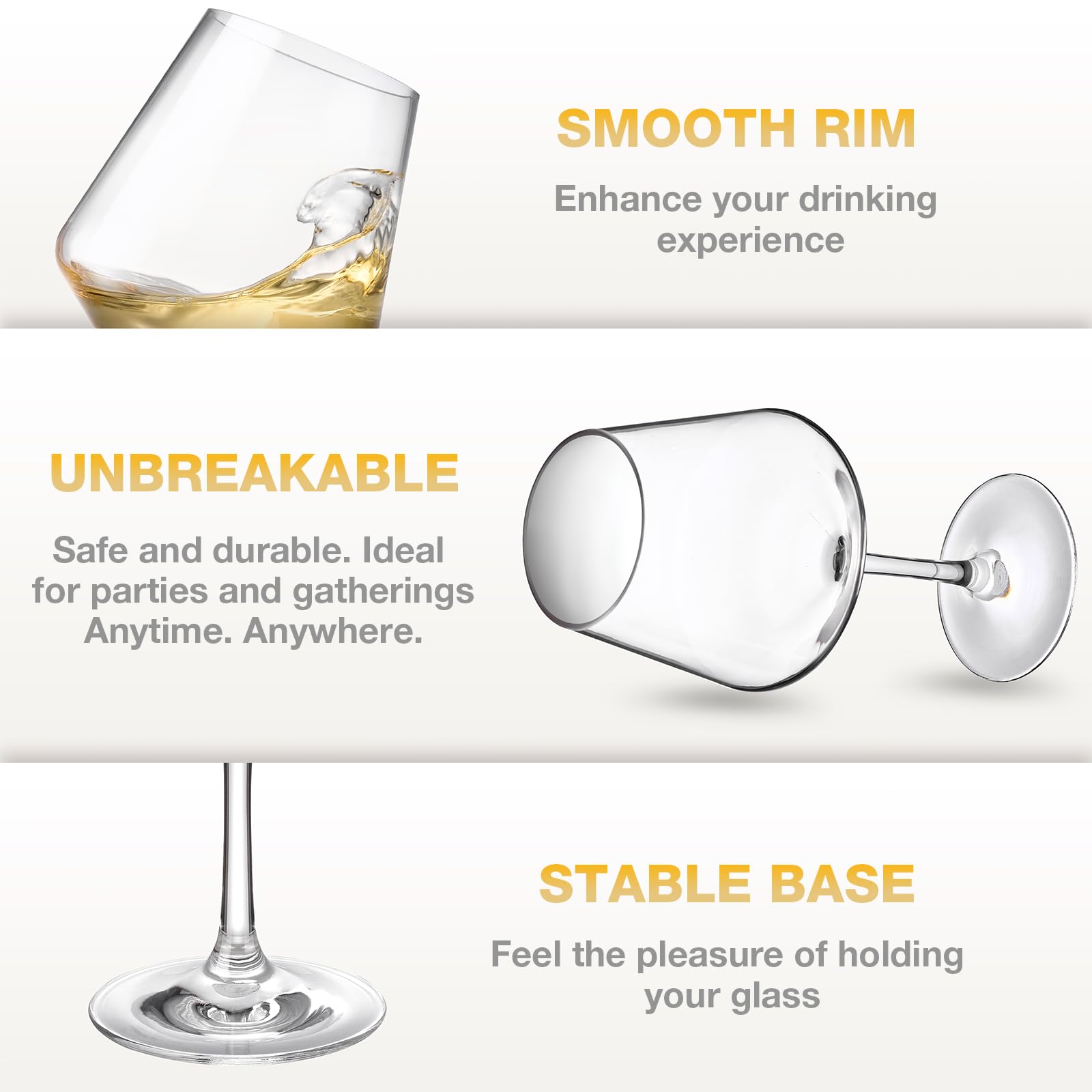 Hlukana unbreakable wine glasses suited for pool parties and backyard gatherings