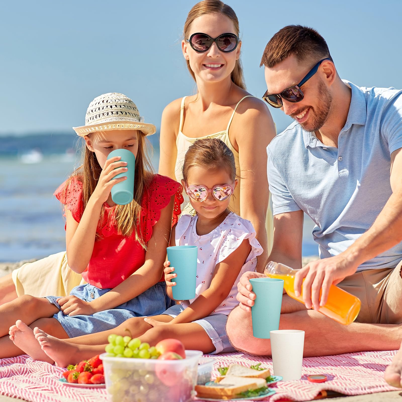 Hlukana wheat straw cups multipurpose set for camping, picnics, and everyday beverages.