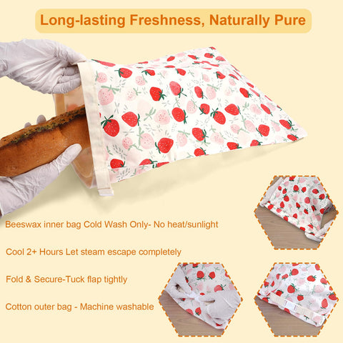 HMAZAE beeswax bag washable cotton outer is easy to clean.