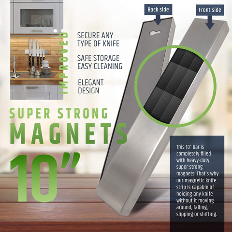 HMmagnets modern flat-bar design mounted on kitchen wall